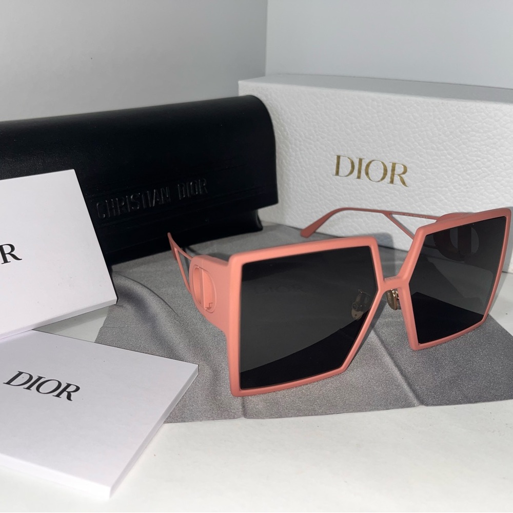 Dior Pink and Black Geometric Sunglasses - Picture 9 of 9